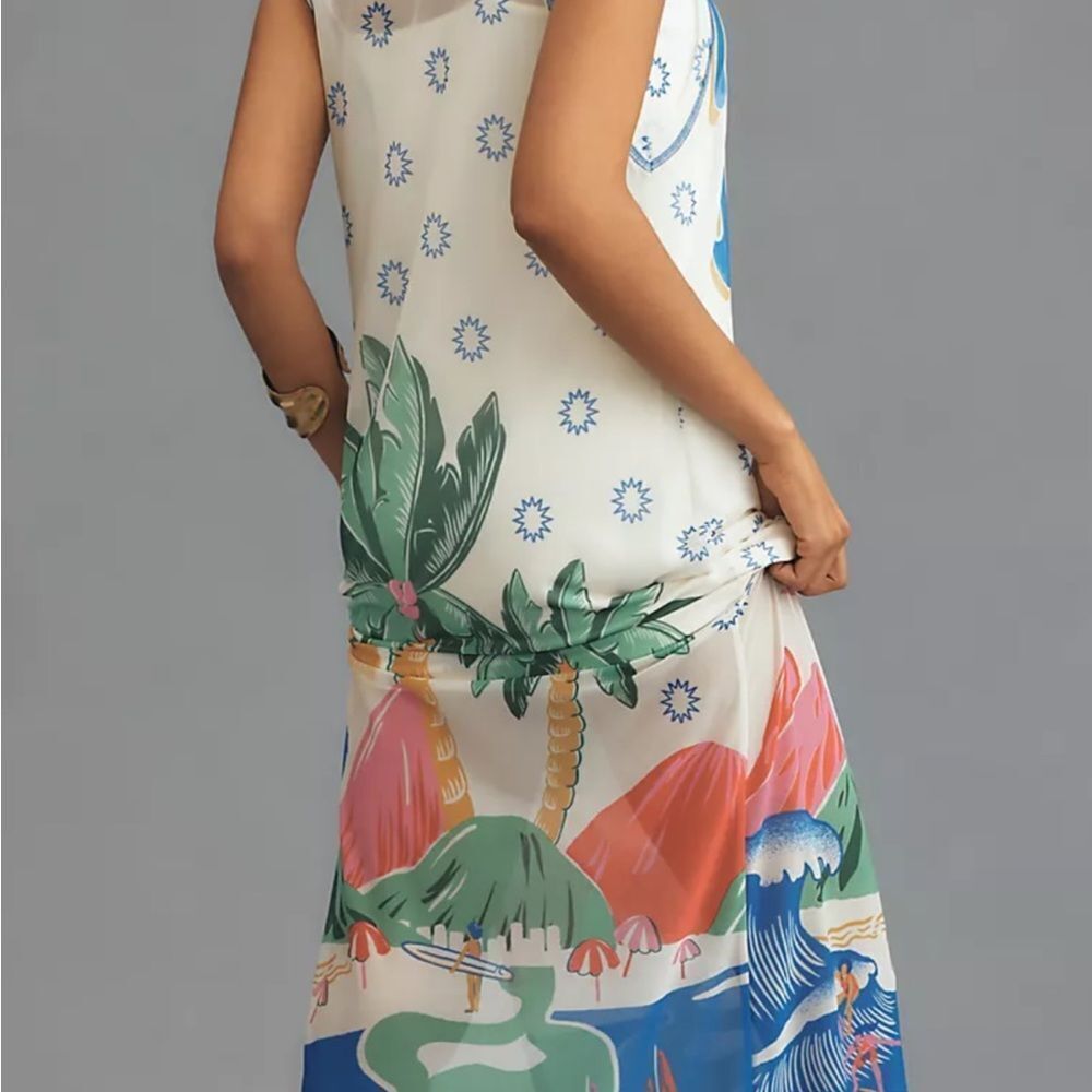 Farm Rio Graphic Mesh Midi Dress - Picture 2 of 6